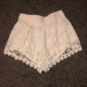 White beach shorts